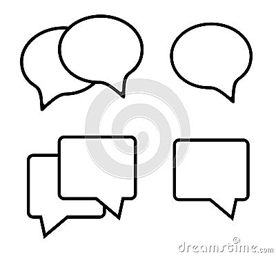 Round and square speech bubbles. Vector Illustration